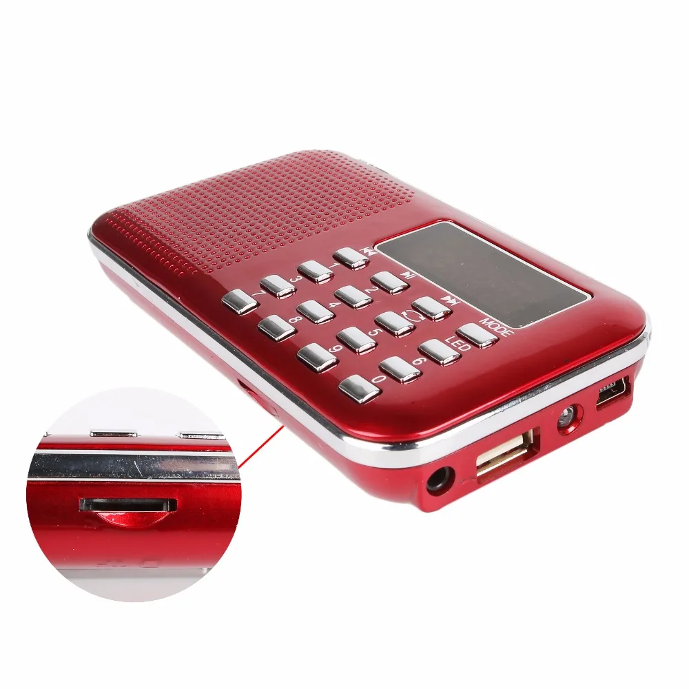 AM FM Portable Transistor Radio MP3 Music Player Light and Ultra Thin Support Micro TF Card USB Flash Light