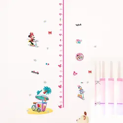 Настенные наклейки с изображением Микки Минни для детей, комнаты для девочек, декор детской комнаты, диаграмма, настенные наклейки