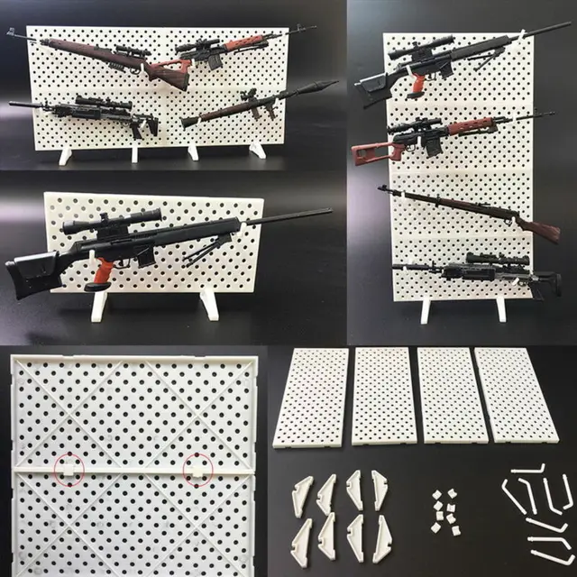 4pcs/set 1/6 Scale Modular Weapons Display Wall Show Storage Stand For Action Figures Gun Model 1