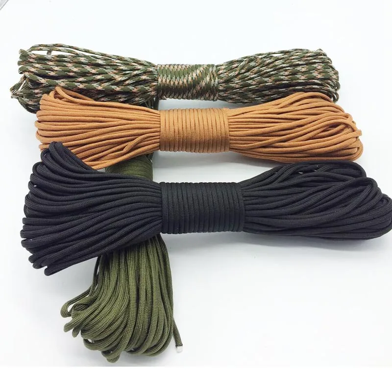 

4 Colors Paracord 550 Paracord Cord Lanyard Rope Mil Spec Type III 7 Strand 4MM 100FT Climbing Camping Survival Equipment