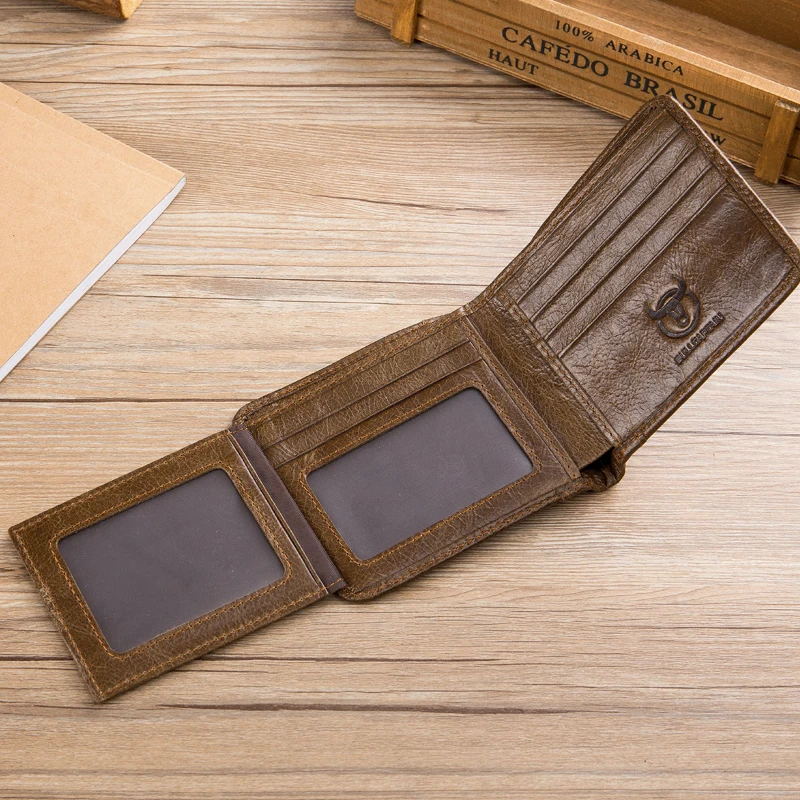 Bullcaptain Men Classic Trifold Wallet