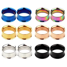 Двойной проблесковый тоннель для ушей, расширитель для ушей, заглушка из нержавеющей стали 316L, пирсинг для ушей, ювелирные изделия