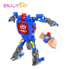 Enjoybay мультфильм трансформации робот наручные часы игрушка робот-трансформер экшн-модель Фигурка дети электронные проекционные часы игрушка