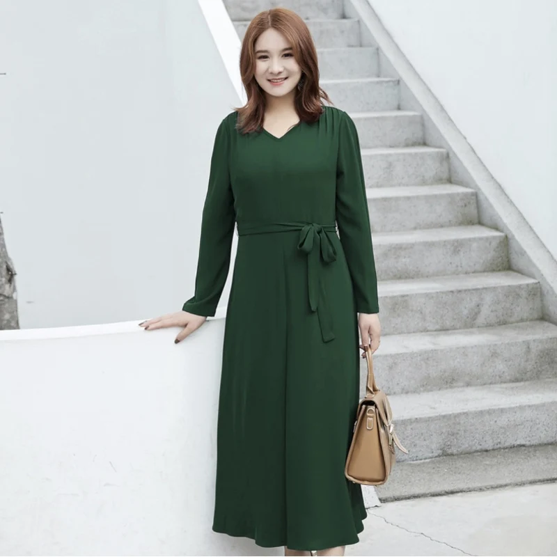 dress Dresses Women's Clothing Large size women's dress new spring fat sister waist slimming dress