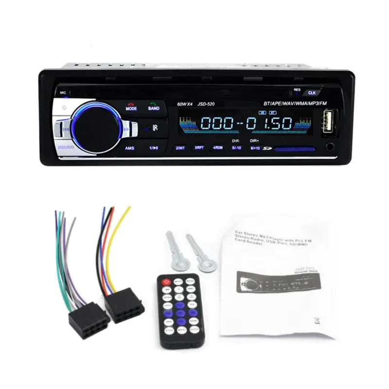 

Bluetooth JSD-520 Autoradio 12V Car Radio Car Stereo Player Phone AUX-IN MP3 FM/USB/Radio Remote Control