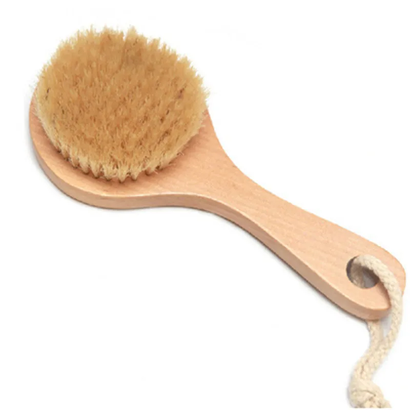 10PCS Bristle Detox Wooden Handle Body Brush Skin Brush Long handled Salein Bath Brushes