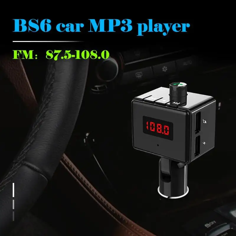B6S Bluetooth fm-передатчик громкой связи автомобильный комплект MP3-плеер двойной USB зарядное устройство