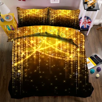 

4/6pcs bedding set 3D lights duvet cover set bedsheet US size super King size