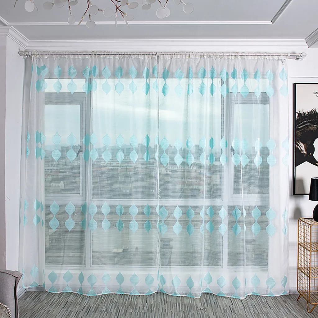 

Gacsidy Store 100Ч200cm Curtain Tulle Door Window Curtain Drape Panel Sheer Scarf Valances Modern bedroom Living Room Curtains