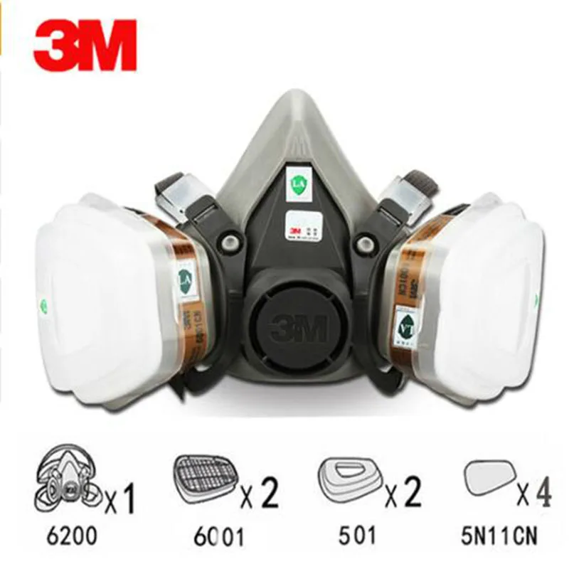 

9 in 1 Suit Half Face Gas Mask Respirator Painting Spraying Dust Mask For 3 M 6200 N95 PM2.5 gas Mask