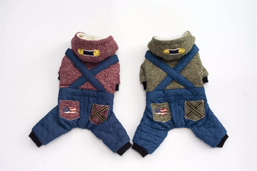 New Coming Snowflake Hooded Pet Dogs Four Legs Cotton Winter Coat Free