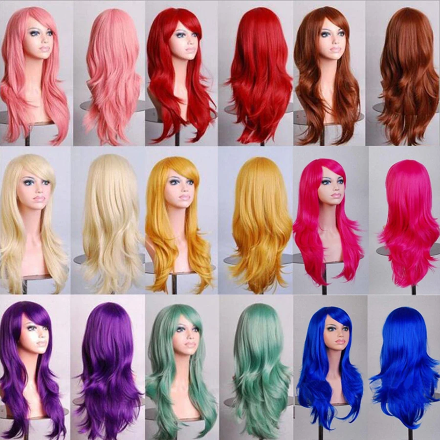 Long-Curls-Hair-Anime-Pink-Red-11-Colors-Halloween-Cosplay-Wig-Fibre-Synthetic-Hair-Womens-Party