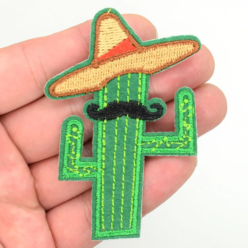 Iron On Cactus Patches - 10 Styles - Small Embroidered Appliqué Cacti - Foto 10