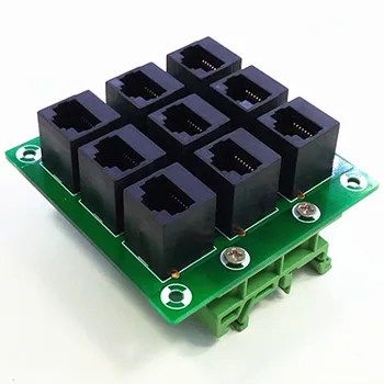 

RJ45 8P8C Jack 9-Way Buss Breakout Board,Terminal Block, Connector.