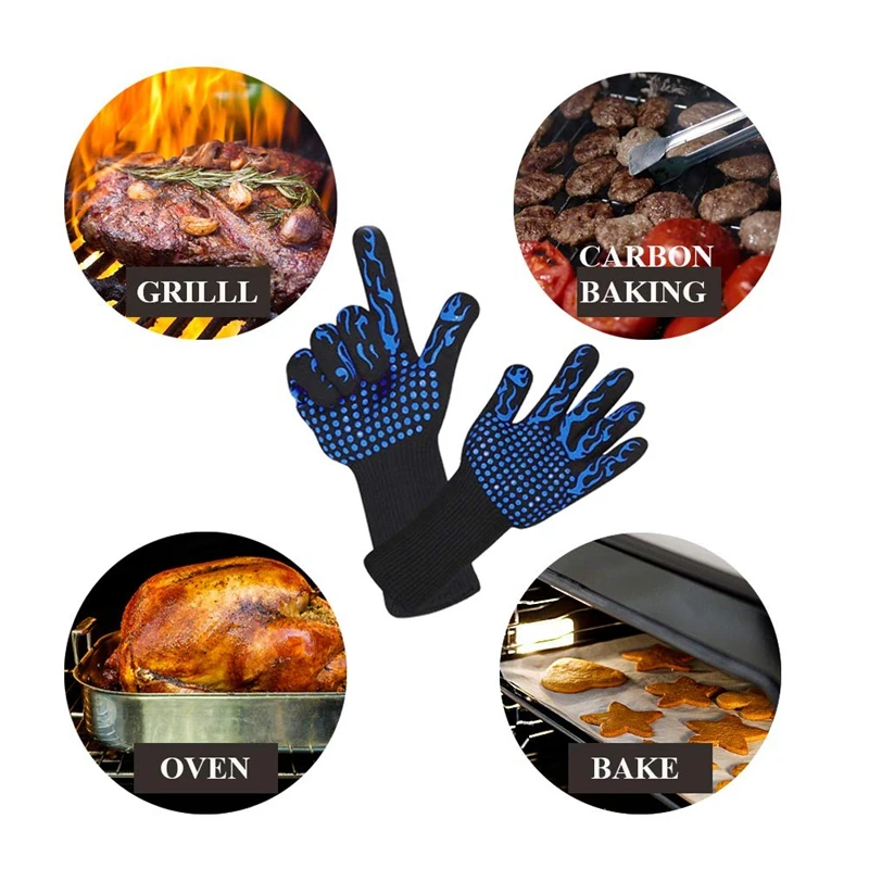 Перчатки для барбекю высокая термостойкость гриля Прихватки для мангала духовка силиконовые перчатки приготовления, кухня, выпечки