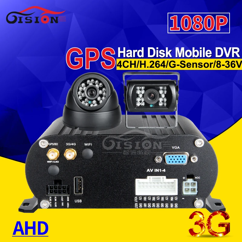 

3G Hard Disk Network Mobile Video Recorder With 500GB Real Time Surveillance GPS Track PC/Phone Monitor Mdvr Car Camera Kits