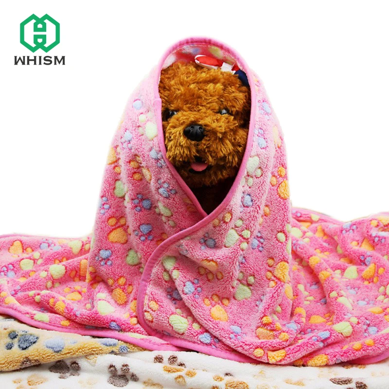 

Cute Floral Bed Mats Pet Sleep Warm Paw Print Dog Cat Puppy Coral Fleece Winter Towel Fleece Soft Blanket for Dog Cats Mat Pad