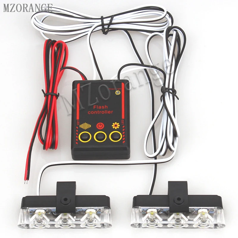 MZORANGE 2x3/светодиодный полицейский светильник скорой помощи DC 12 В автомобильный светильник мигающий пожарный светильник s стробоскоПредупреждение ющий светильник автомобильный-Стайлинг лучшее качество