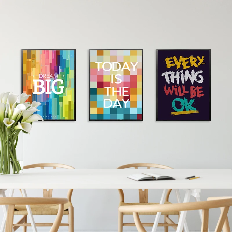Office Posters Print Painting Encouraging Study Room Wall Art Canvas Living Room Home Decoration Modern Inspiring Wall Pictures Painting Calligraphy Aliexpress