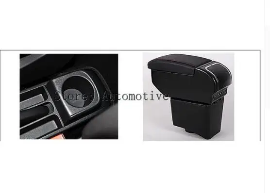 

Storage Box Center Console Leather Cup Holder Dual Layer Armrest Arm Rest For Volkswagen Polo 9N 02-2009 2005 2006 2007 2008