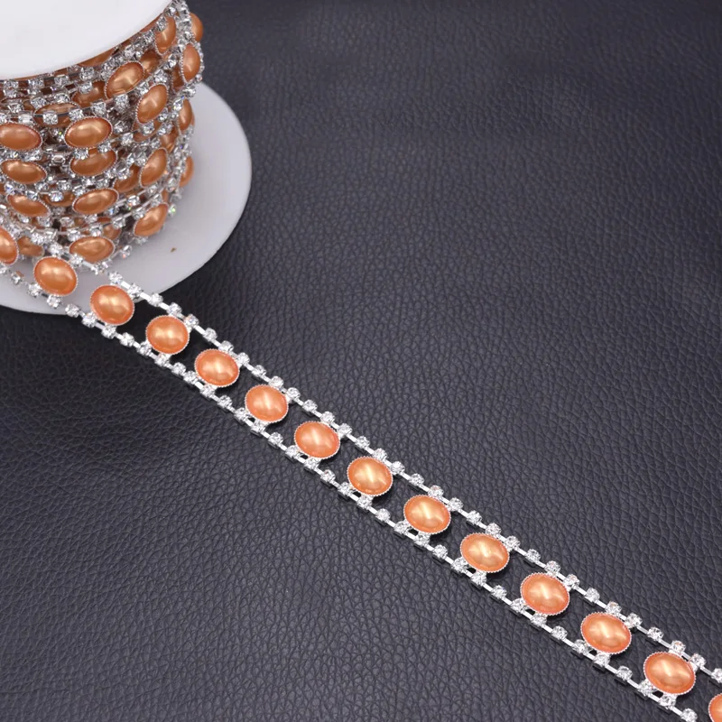 Pearl rhinestone belt patches trimming (4)