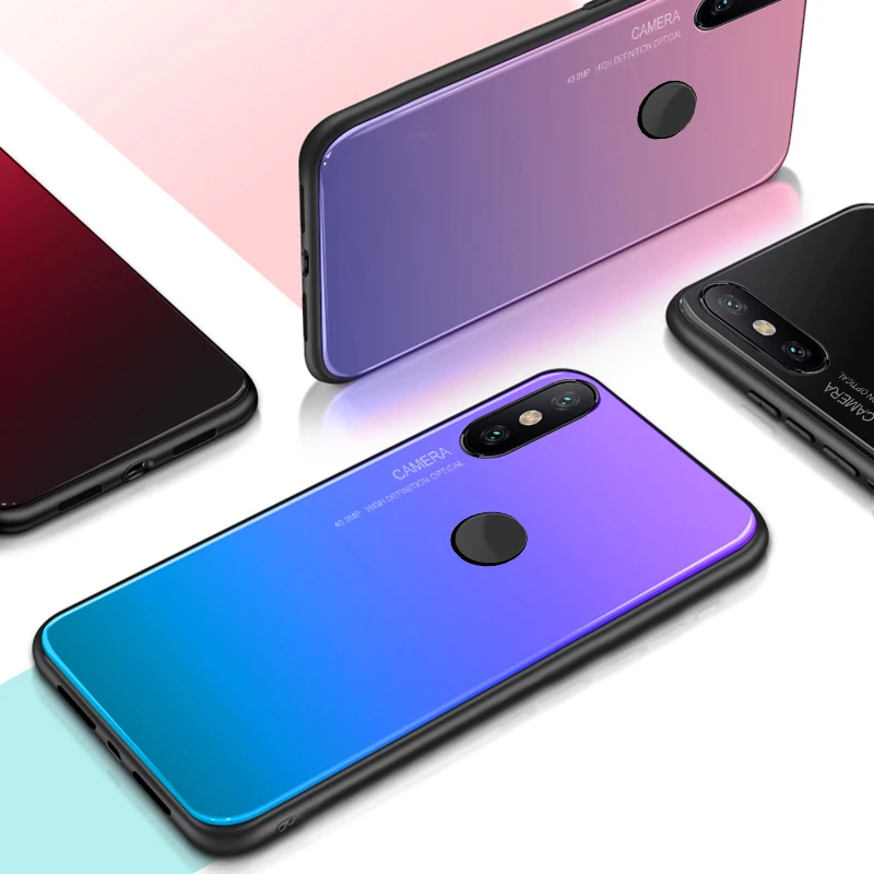 Case for Xiaomi Redmi 6 Pro Gradient Tempered Glass note7 note6 Note5 5a Plus S2 6a Cover fudna coque |