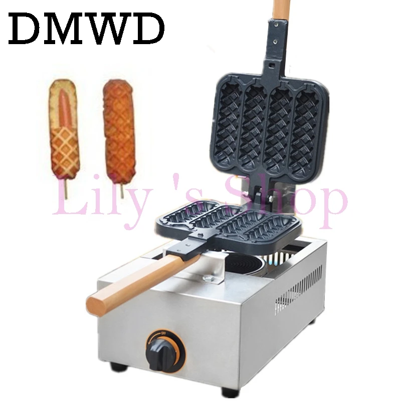 Commercial gas French Hot Dog Lolly Waffle Maker 4 pcs non-stick corn hot dog waffle baking Machine Baker Iron new high quality Commercial gas French Hot Dog Lolly Waffle Maker 4 pcs non-stick corn hot dog waffle baking Machine Baker Iron new high quality