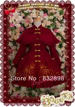 Cotton Burgundy Embroidery Winter Dress Sweet Lolita