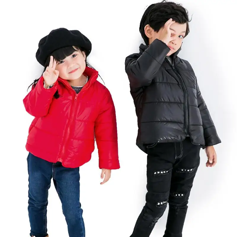 

Children Outerwear Coats Baby Winter Cotton-padded Thicken Jacket for Kids Girls Boys Warm Zipper Nylon Windproof Coat For 1-6Y