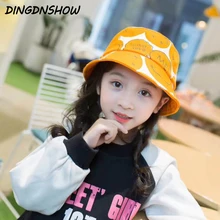[DINGDNSHOW] модная Панамка дети хлопок печати Мальчик со смайликом мультфильм шляпа девушка прекрасный Панама буквы