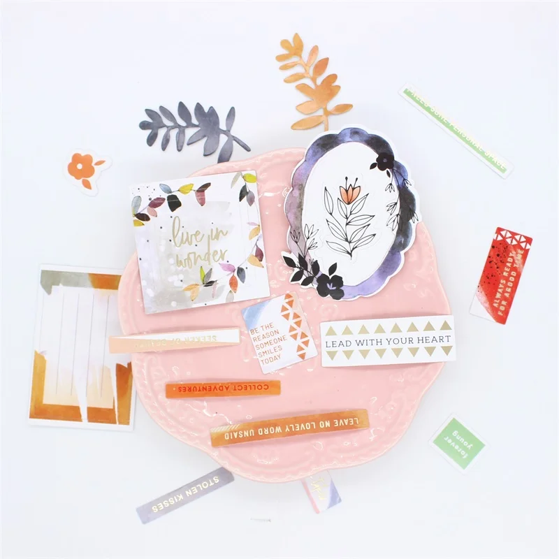 KSCRAFT 54pcs Live in Wonder Paper Stickers for Scrapbooking Happy Planner/ DIY Crafts/ Card Making Decoration