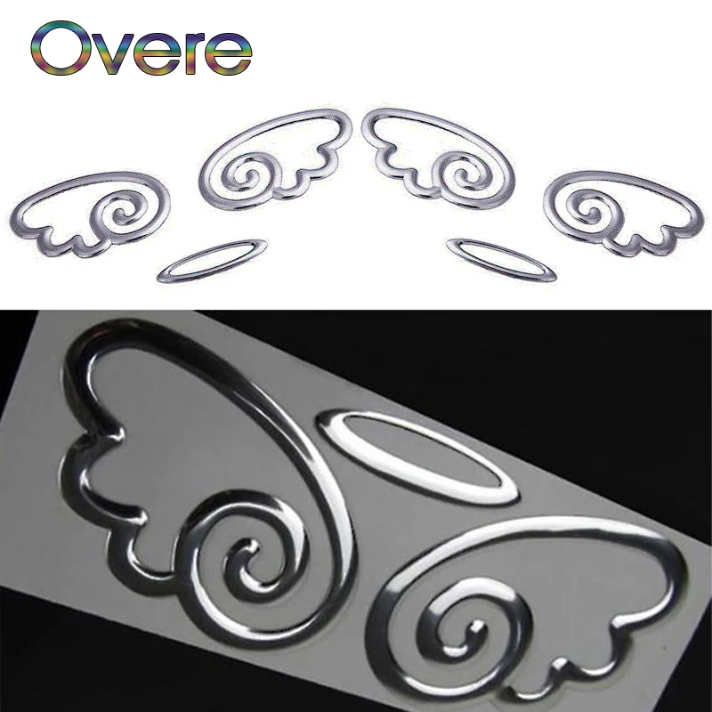 

Overe 1Set 3D Angel Wings Styling for car logo Sticker For Hyundai Solaris I30 creta IX25 Suzuki Swift SX4 Lada Vesta Granta