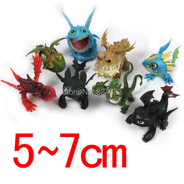 

New 8 pcs /set full set Movie How to Train Your Dragon 2 PVC Action Figures, Night Fury Toothless dragon toys for child gift