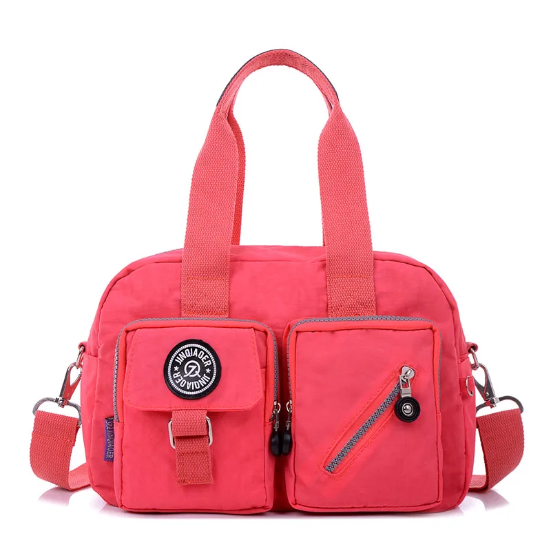 Женская сумка, модная, повседневная, переносная, сумка на плечо, светильник, для путешествий, женская, водонепроницаемая, нейлоновая ткань, сумка-мессенджер, Сумка с несколькими карманами - Цвет: Pink