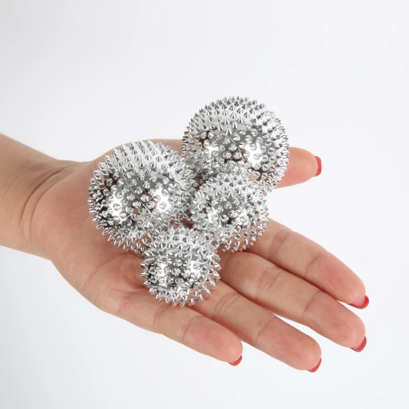 1Pair Gold/Silver Magnetic Hand Palm Acupuncture Ball Pain Relief Massage Stimulation Needle Beauty Makeup