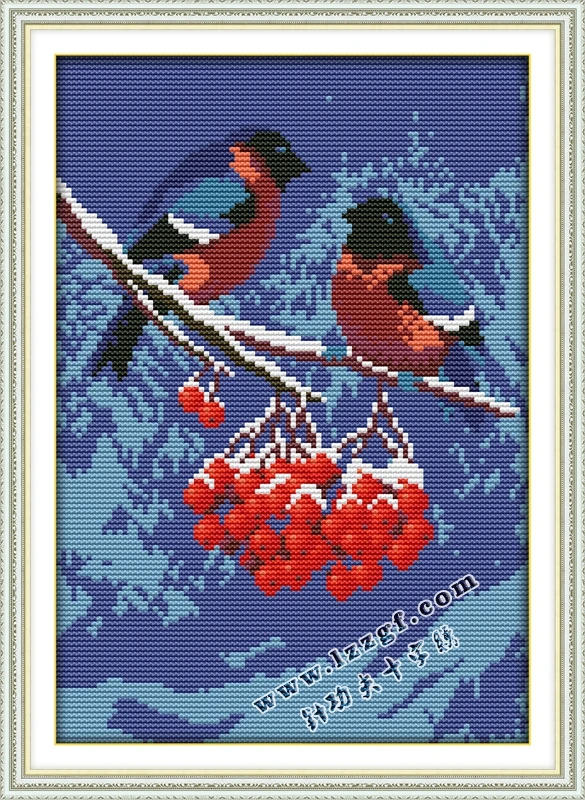 

Needlework,DIY DMC Cross stitch,Sets For Embroidery kits, Cold Night snow migrant bird Pattern Counted Cross-Stitch Sewing kit