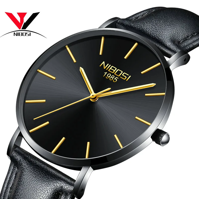 

Black Watches Male Clock 2018 New Watch Men Sport Wristwatches Ultra Thin Watches For Men Quartz Analog Wrist Watch With Leahter