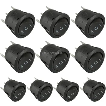 

SPDT 1P2T Snap In Round Boat Rocker Switch On-Off-On 3 Position 3P Three Pin 6A 250V 10A 125V AC Discount x 10 Pcs / Lots