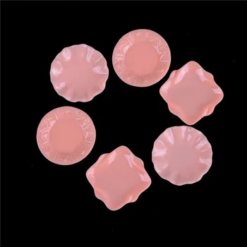 

mini kawaii 1/12 Dollhouse Miniature pink Dishes Plate Tableware Decor Kitchen Toys Dollhouse for Children Kids