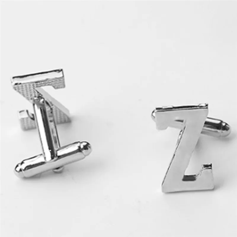 Sliver Cufflinks Color Fashion English Alphabet Of 26 Letters To Design Men