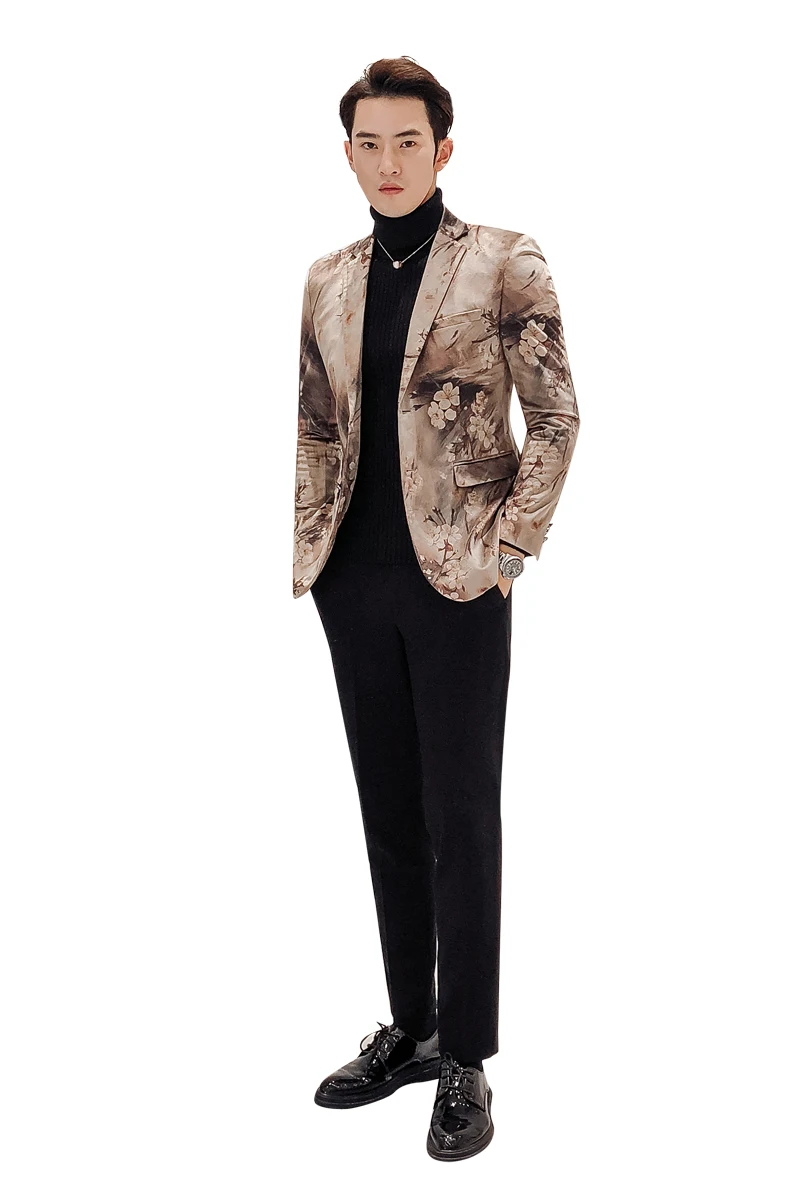 Роскошный мужской блейзер в британском стиле, блейзер для свадебной вечеринки, европейский размер, однобортный приталенный пиджак и куртки для мужчин