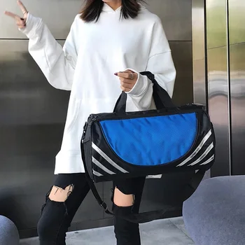 

Trend Male Fitness Bag Fashion Can Put Shoes Convenient Sports Bag Diagonal Stripes Large Capacity Travel Bag