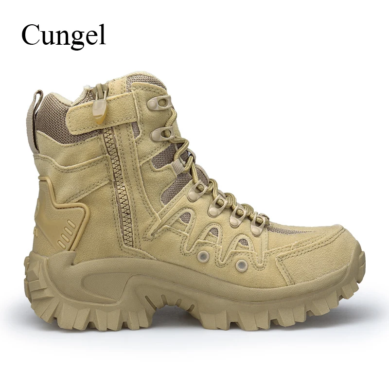 Tanie Cungel Outdoor Army buty taktyczne mężczyźni Trekking buty górskie antypoślizgowe wojskowe pustynne buty wojskowe buty wspinaczkowe