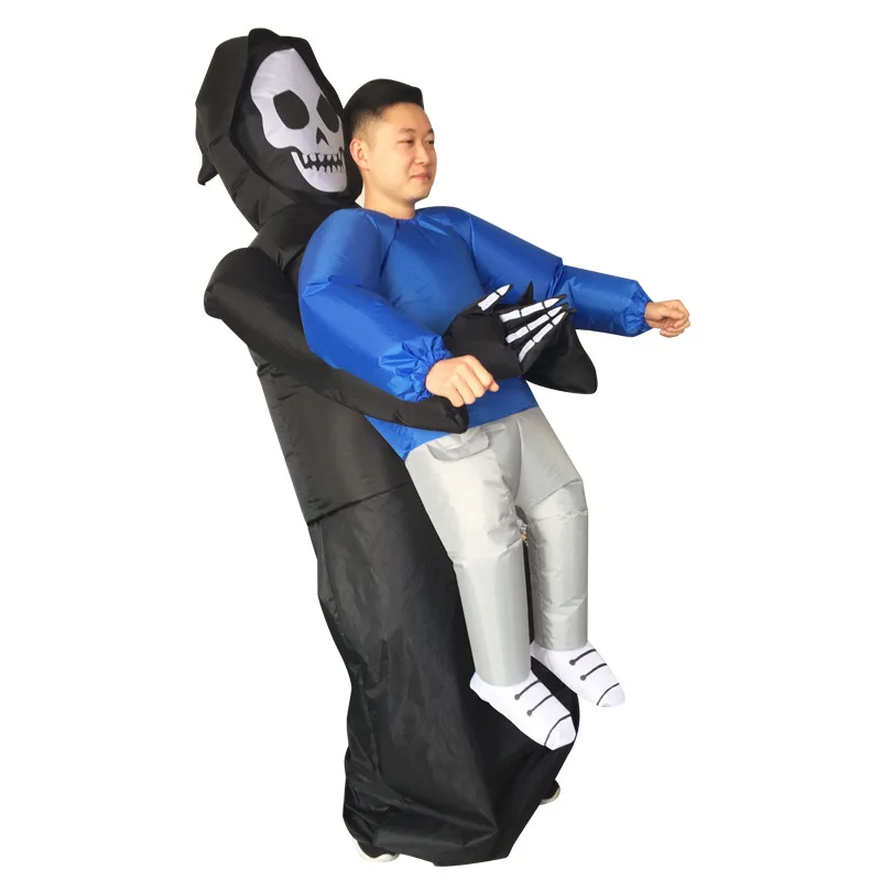 Взрослых страшно надувные Grim Reaper Необычные платья Костюм смешно удар up монстра