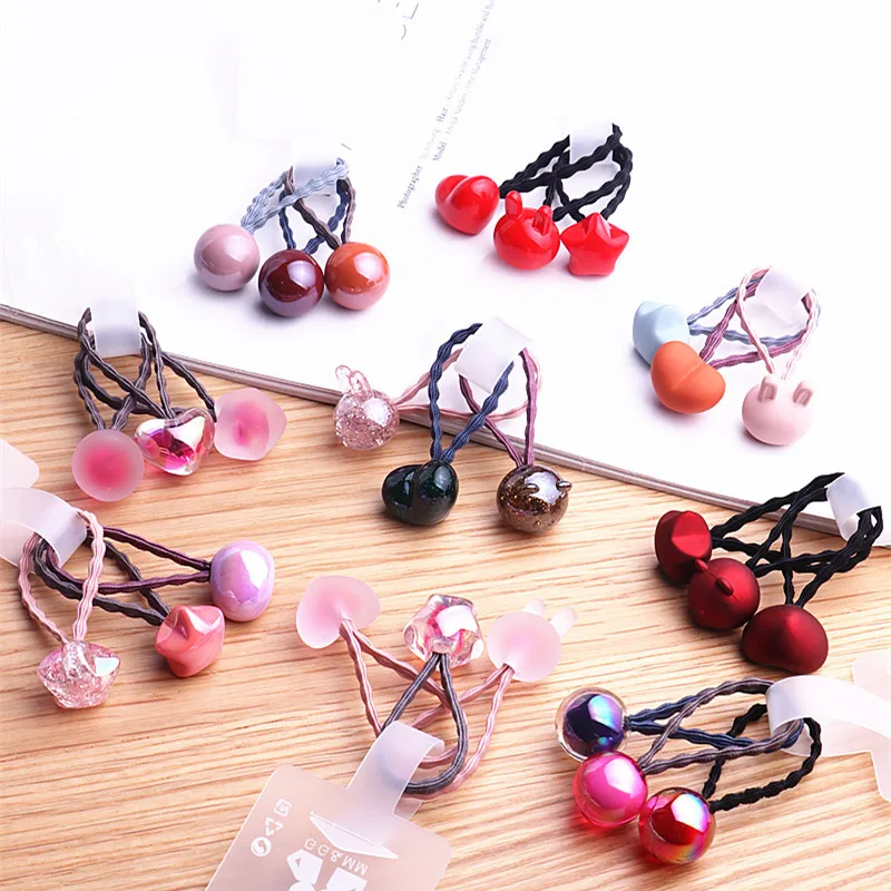 

3pcs Acrylic Shinny Dolls Cartoon Elastic Hair Band Sets Hair Accessories For Girls Handmade Hair Tie Head Band Rubber Band
