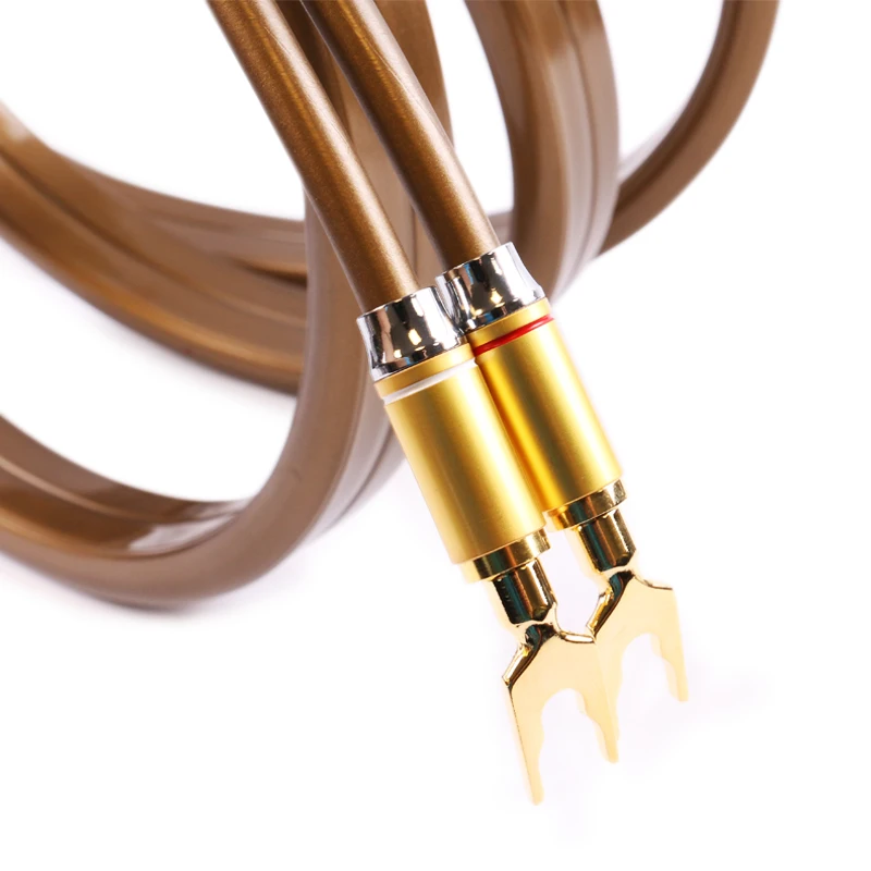 Skw OCC audio line speaker cable copper home theater banana head y plug