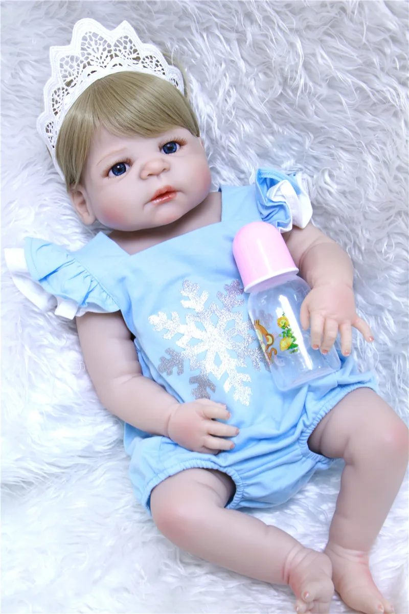 55 см полный Средства ухода за кожей силикона Reborn Baby Doll Игрушечные лошадки реалистичные детские-Reborn принцессы куклы детского дня рождения