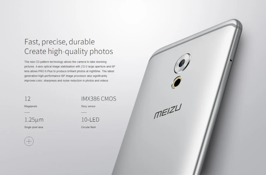 Meizu Pro 6 Plus Pro 6 Plus, 5,7 дюймов, четыре ядра, Exynos 8890, 4 ГБ, 64 ГБ, 12 МП камера, mTouch, 3400 мАч, мобильный телефон