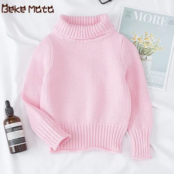 

BEKE MATA Baby Sweaters Autumn Winter 2019 Turtleneck Toddler Boy Sweater Long Sleeve Solid Cotton Kids Sweater Girls Clothes
