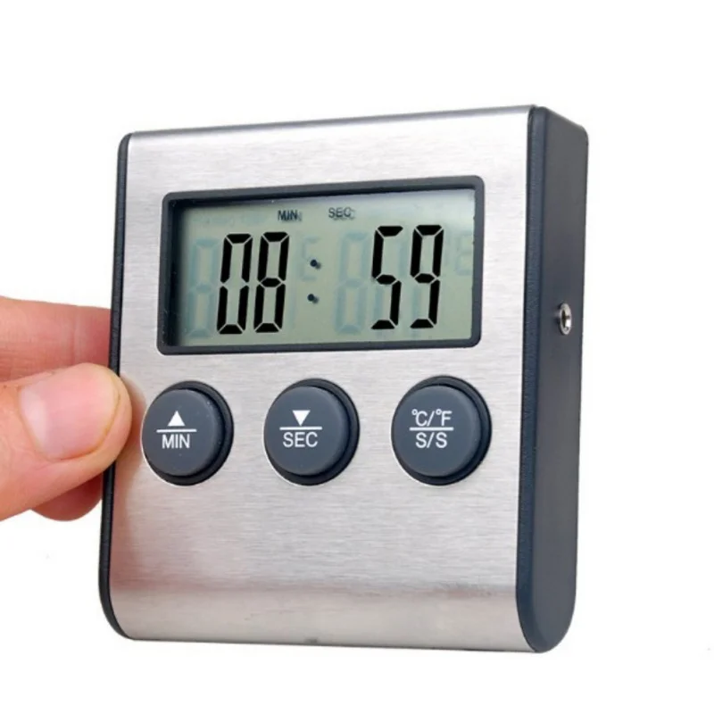 

Kitchen Oven Thermometer Kitchen Food Cooking Meat BBQ Probe Digital Display Thermometer With Timer Cooking Tools 1pc